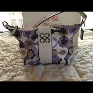 COACH White Tan Lavender Shoulder Bag